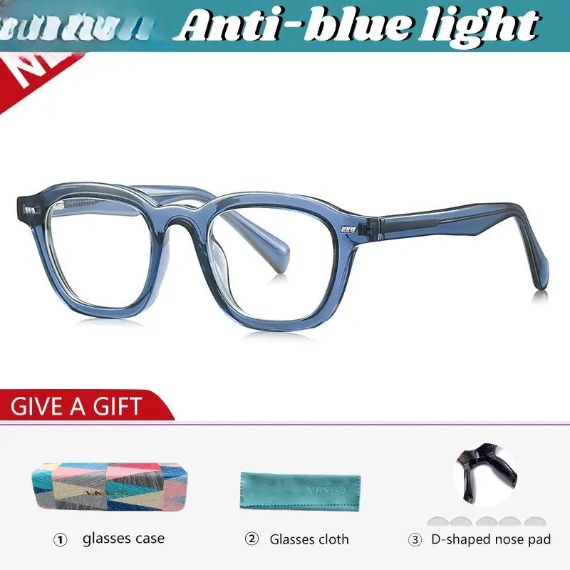 Unisex Square Full Rim Titanium Reading Glasses 97015 — view 7 | Rx Spectacle