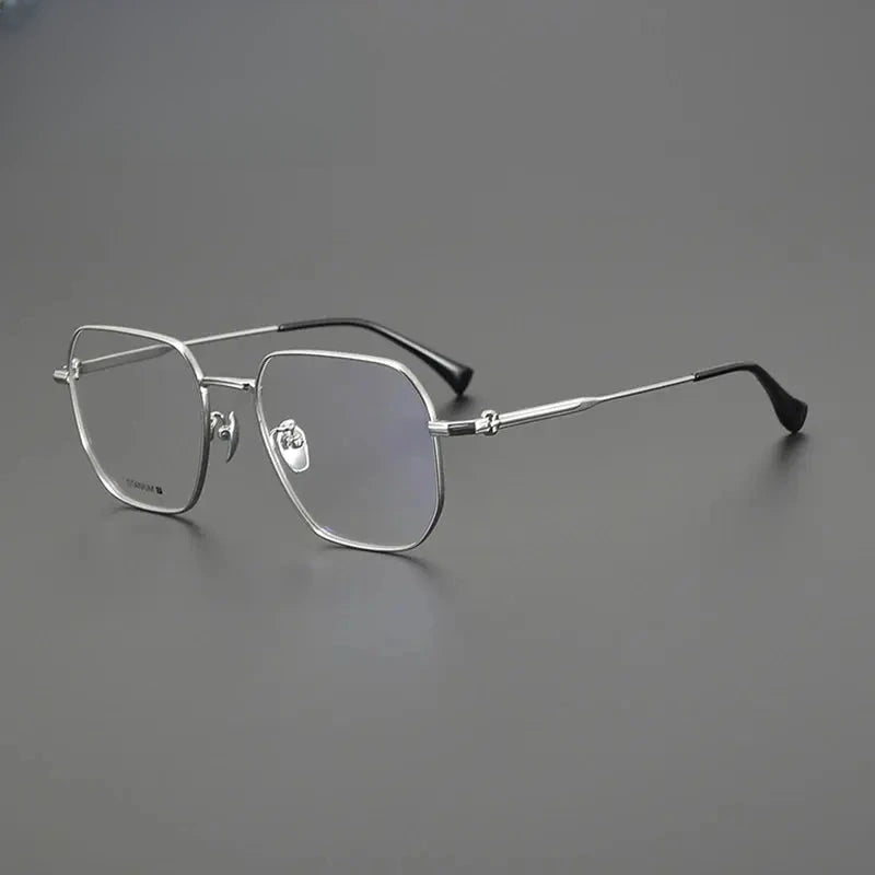 Unisex Polygon Full Rim Titanium Oversized Prescription Glasses Gxy1552 — view 1 | Rx Spectacle
