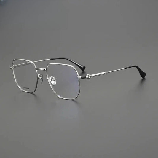 Unisex Polygon Full Rim Titanium Oversized Prescription Glasses Gxy1552 — view 1 | Rx Spectacle
