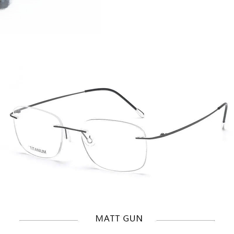 Unisex Square Rimless Titanium Prescription Glasses Kr6010 — view 8 | Rx Spectacle