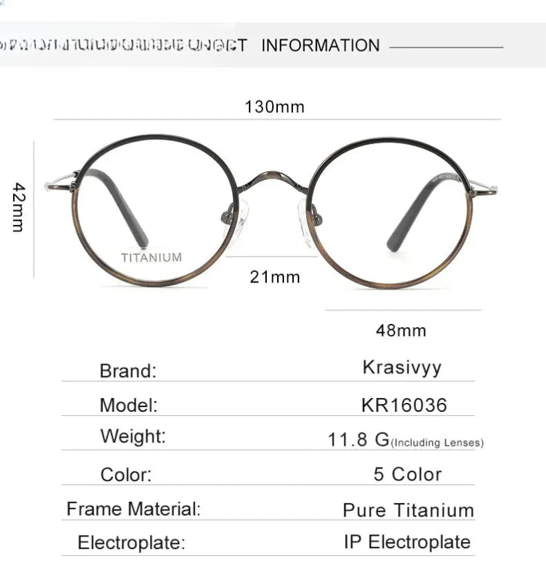 Women's Round Full Rim Titanium Prescription Glasses 416036 — view 2 | Rx Spectacle