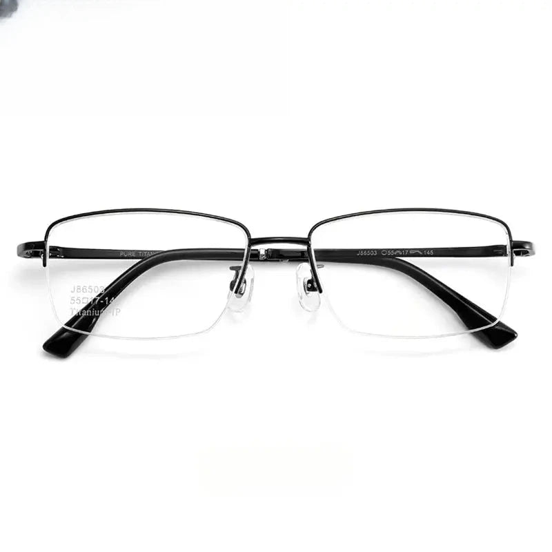 Unisex Square Semi-Rimless Titanium Prescription Glasses 986503 — view 4 | Rx Spectacle
