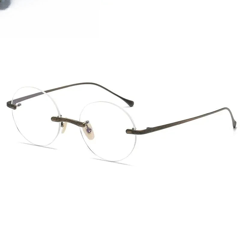 Women's Round Rimless Titanium Prescription Glasses 875933 — view 5 | Rx Spectacle