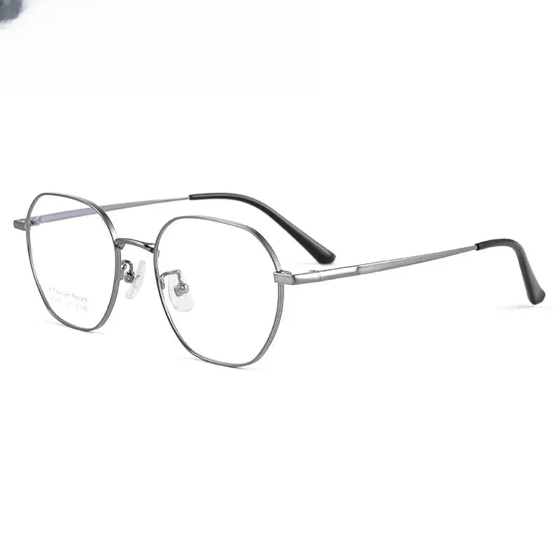 Women's Polygon Full Rim Titanium Flat Top Prescription Glasses 75055 — view 1 | Rx Spectacle