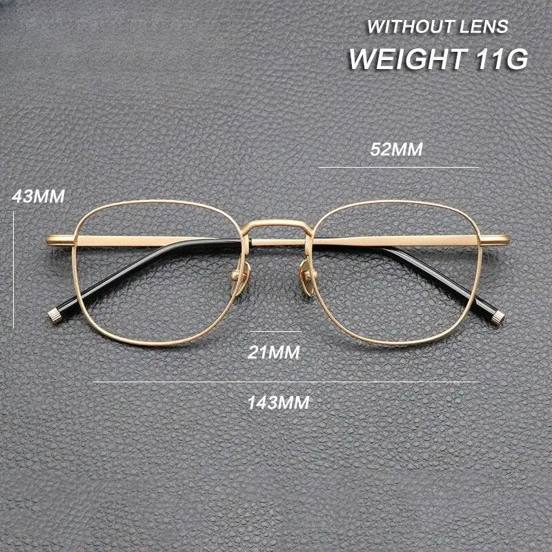 Unisex Square Full Rim Titanium Prescription Glasses Gxyj840 — view 8 | Rx Spectacle