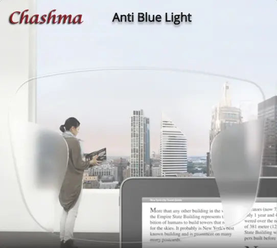 Widest Field Progressive Clear Anti Blue Lenses — view 1 | Rx Spectacle