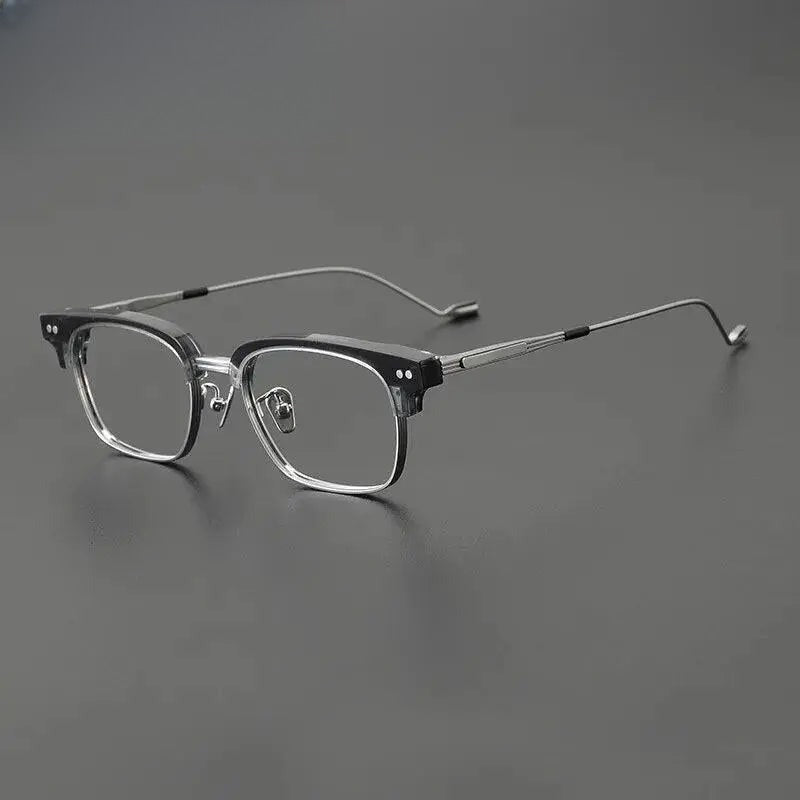 Unisex Square Full Rim Titanium Prescription Glasses Gxyj1129 — view 4 | Rx Spectacle
