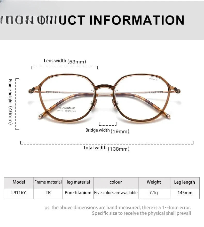 Women's Oval Full Rim Titanium Reading Glasses 9116 — view 12 | Rx Spectacle