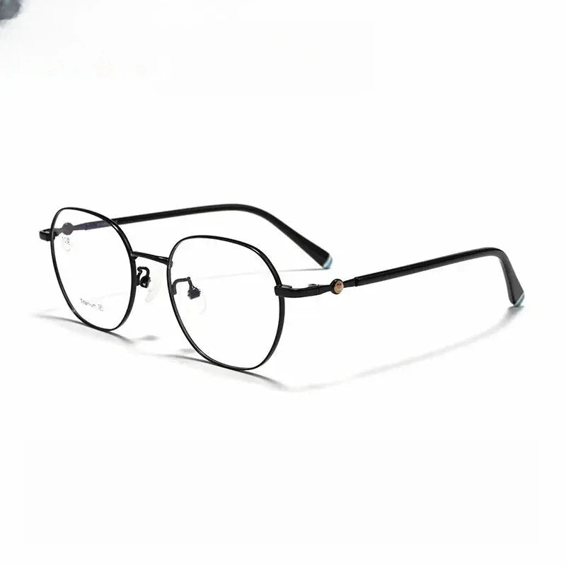Unisex Polygon Full Rim Titanium Prescription Glasses 881028 — view 3 | Rx Spectacle