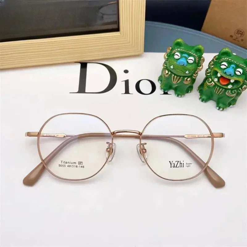 Unisex Oval Full Rim Titanium Prescription Glasses 505576 — view 5 | Rx Spectacle