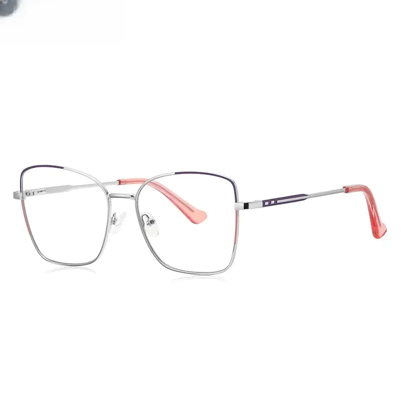Women's Square Full Rim Alloy Reading Glasses 3062 — view 8 | Rx Spectacle