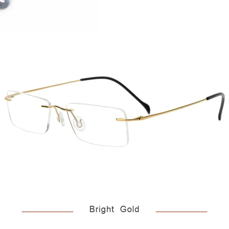 Women's Polygon Rimless Titanium Prescription Glasses 716020 — view 5 | Rx Spectacle