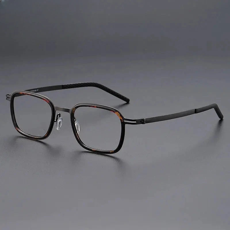Men's Square Full Rim Titanium Oversized Prescription Glasses 698017 — view 4 | Rx Spectacle