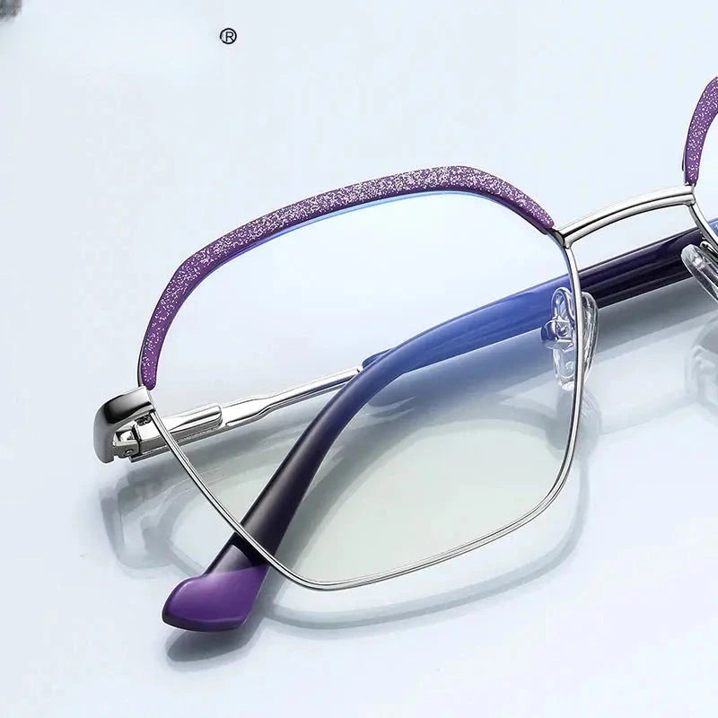 Women's Polygon Full Rim Alloy Reading Glasses 3017 — view 4 | Rx Spectacle