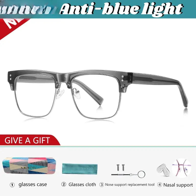 Men's Square Full Rim Titanium Reading Glasses 42203 — view 6 | Rx Spectacle
