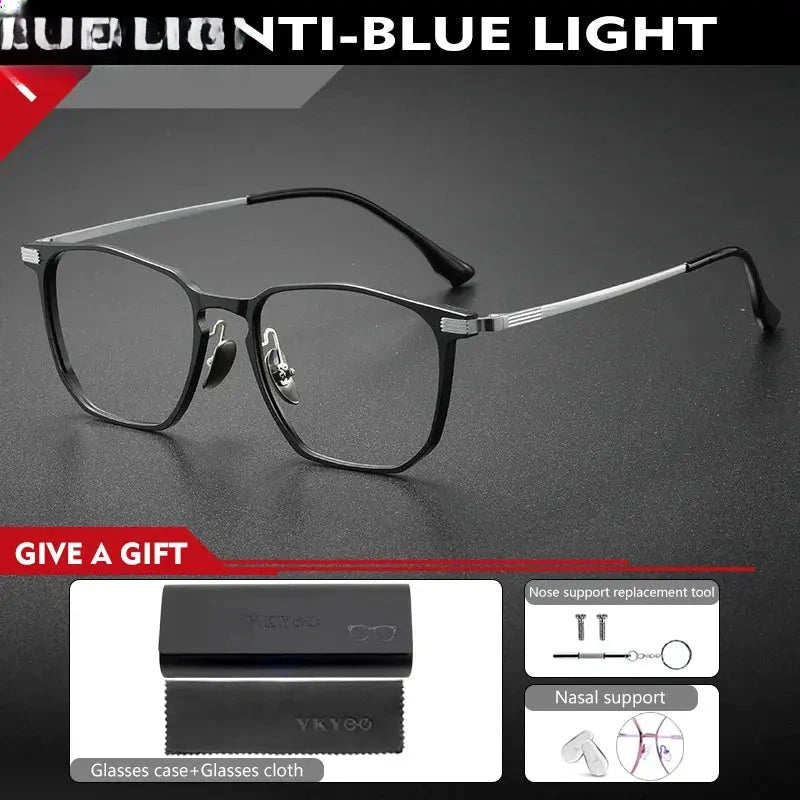 Men's Square Full Rim Titanium Reading Glasses 4224 — view 9 | Rx Spectacle