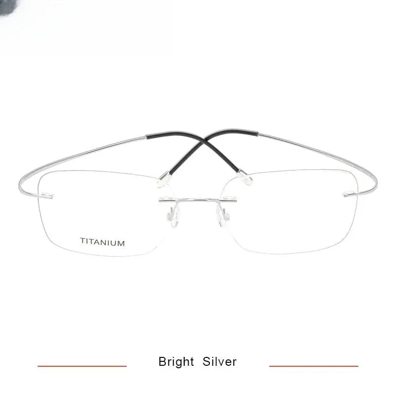 Unisex Square Rimless Titanium Screwless Prescription Glasses Kr16016 — view 4 | Rx Spectacle