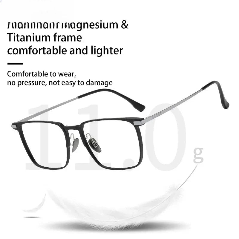 Unisex Square Full Rim Titanium Reading Glasses V2248 — view 4 | Rx Spectacle
