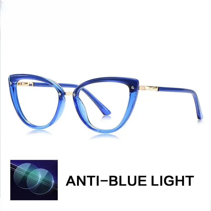 Women's Cat Eye Full Rim Titanium Reading Glasses Gx2221 — view 7 | Rx Spectacle