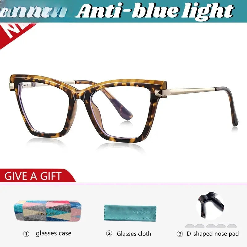 Women's Cat Eye Full Rim Titanium Reading Glasses 67245 — view 6 | Rx Spectacle