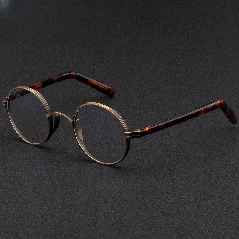 Unisex Round Full Rim Titanium Prescription Glasses Gxyj47 — view 3 | Rx Spectacle