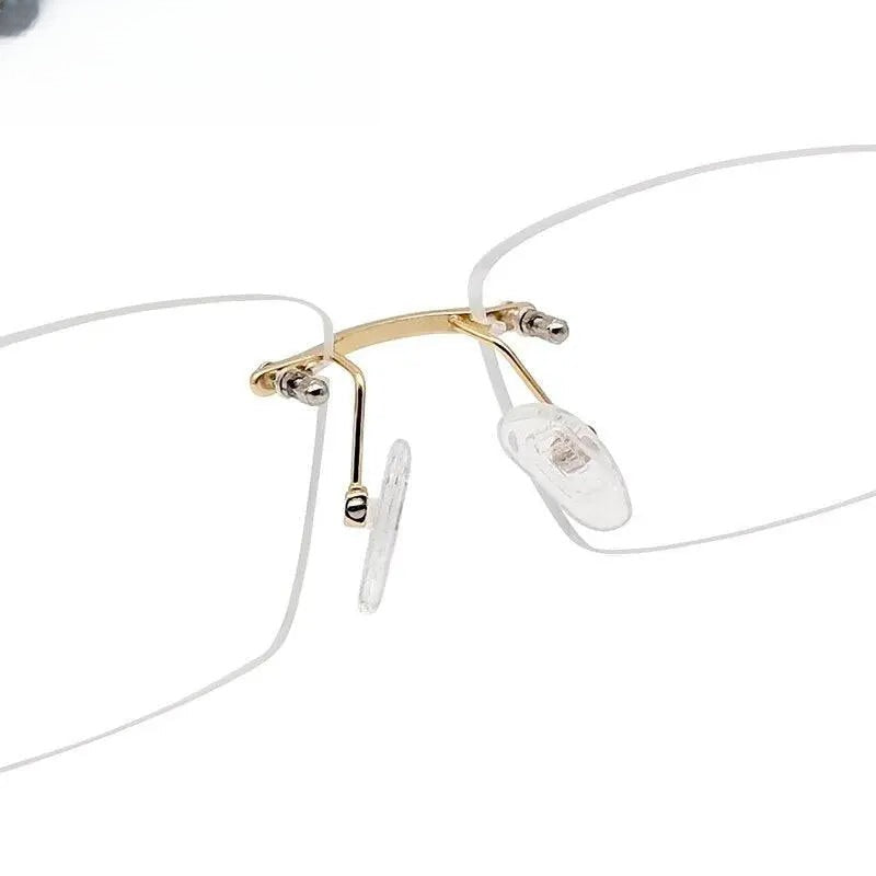 Unisex Square Rimless Titanium Prescription Glasses Kr8604 — view 8 | Rx Spectacle
