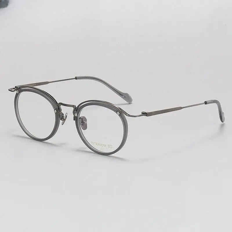 Unisex Round Full Rim Titanium Prescription Glasses Gxyj1069 — view 4 | Rx Spectacle