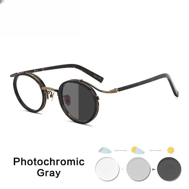 Unisex Round Full Rim Acetate Prescription Glasses Gxj37 — view 6 | Rx Spectacle