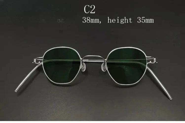 Unisex Polygon Full Rim Stainless Steel Prescription Glasses Y13840 — view 17 | Rx Spectacle