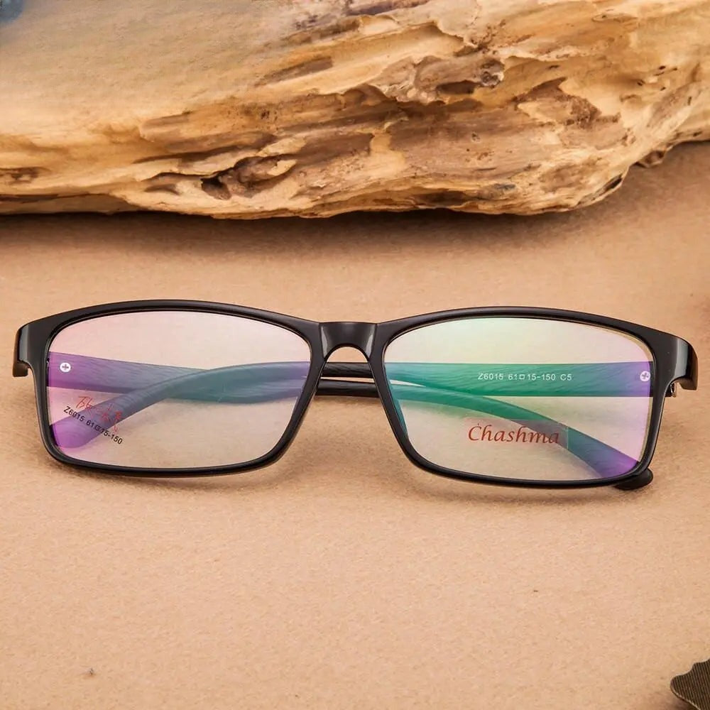 Men's Square Full Rim TR90 Prescription Glasses 6015 — view 4 | Rx Spectacle