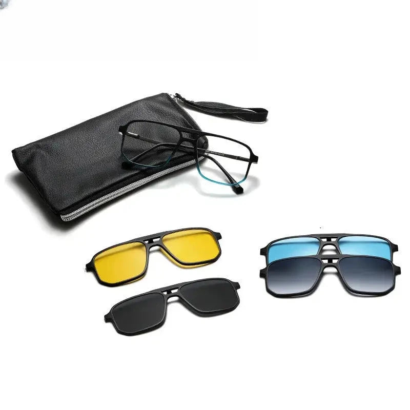 Unisex Square Full Rim Alloy Prescription Glasses 60824 — view 3 | Rx Spectacle