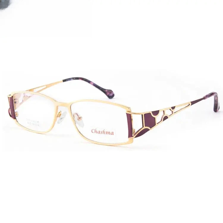 Women's Rectangular Full Rim Titanium Prescription Glasses 91373 — view 5 | Rx Spectacle