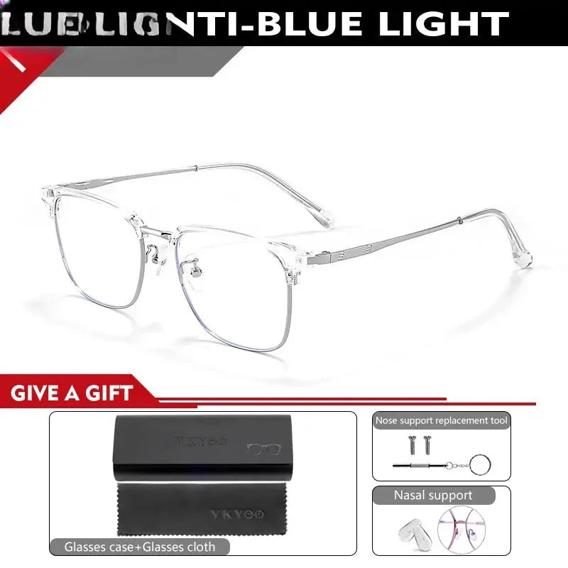 Men's Square Full Rim Titanium Reading Glasses 8026 — view 8 | Rx Spectacle