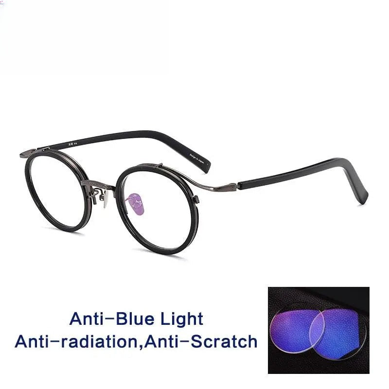 Unisex Round Full Rim Acetate Prescription Glasses Gxj37 — view 9 | Rx Spectacle