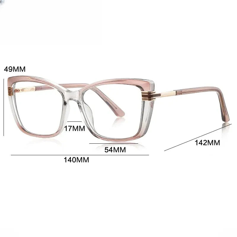 Women's Square Full Rim Titanium Reading Glasses Gxy2273 — view 2 | Rx Spectacle