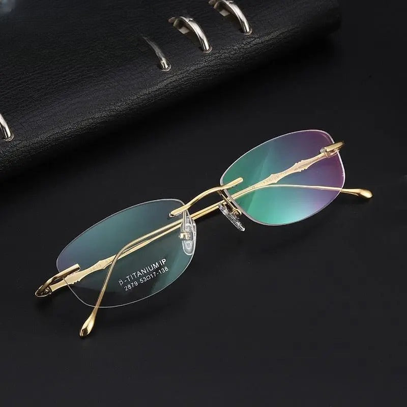 Women's Oval Rimless Titanium Prescription Glasses 2789 — view 1 | Rx Spectacle