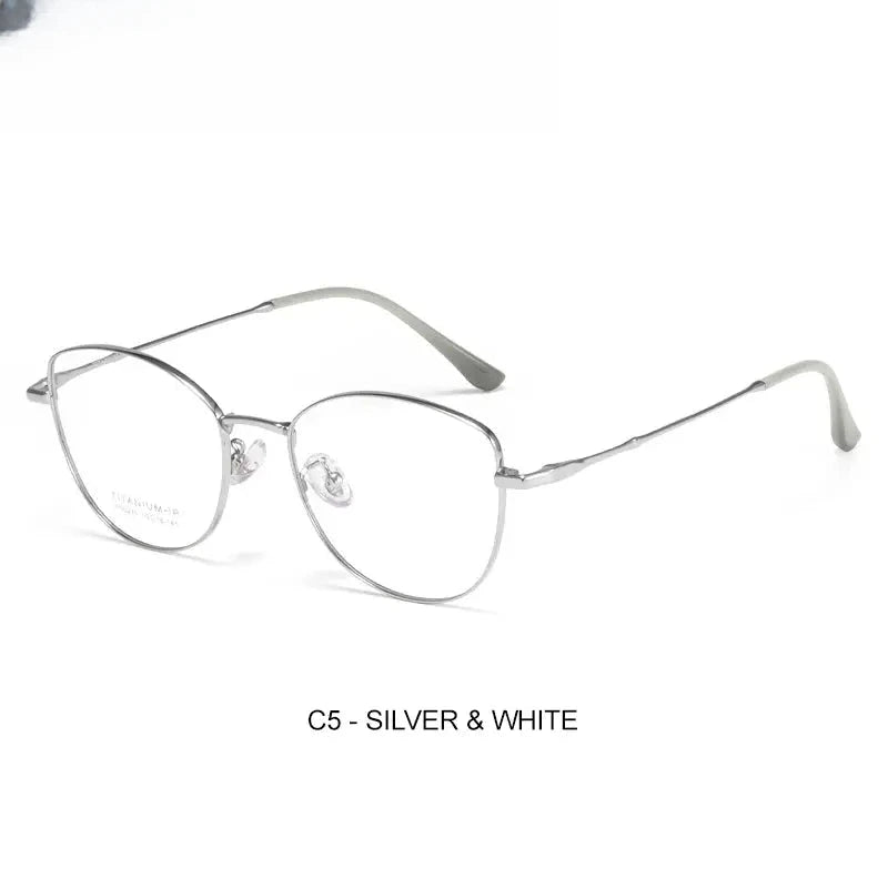Women's Cat Eye Full Rim Alloy Prescription Glasses 90275 — view 6 | Rx Spectacle
