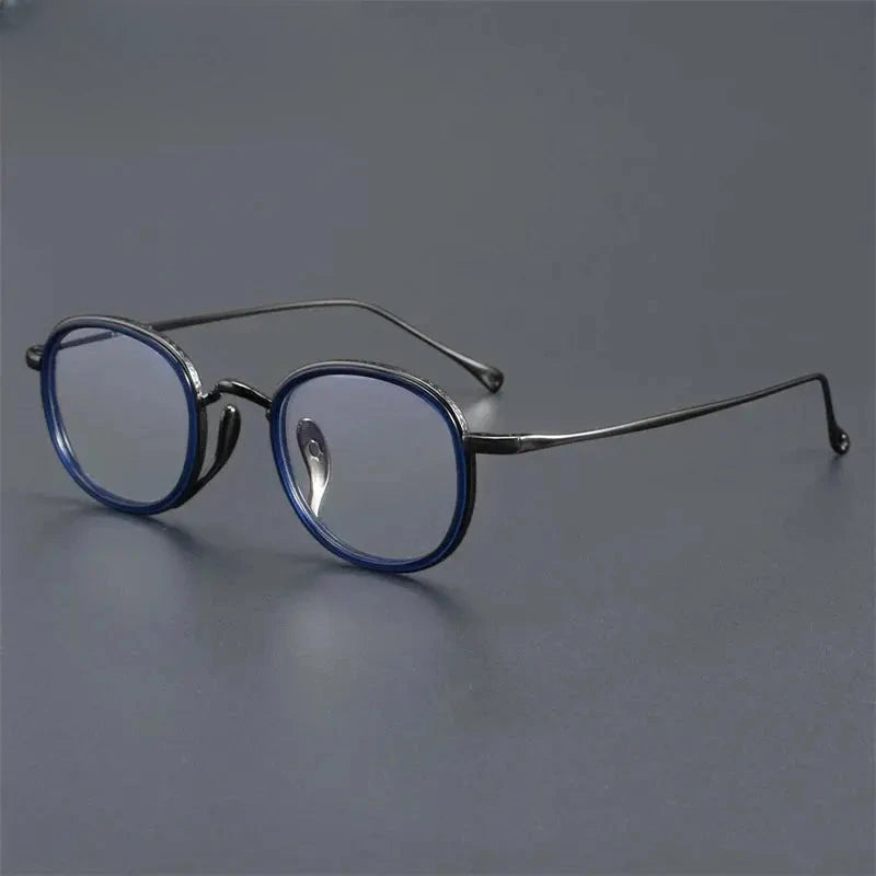 Unisex Oval Full Rim Titanium Prescription Glasses 887309 — view 5 | Rx Spectacle