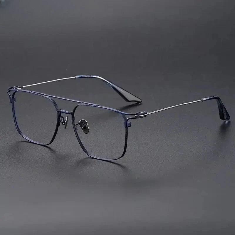 Unisex Square Full Rim Titanium Double Bridge Prescription Glasses 381000 — view 1 | Rx Spectacle