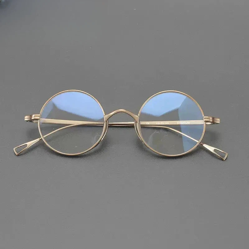 Unisex Round Full Rim Titanium Prescription Glasses Gxyj1446 — view 4 | Rx Spectacle