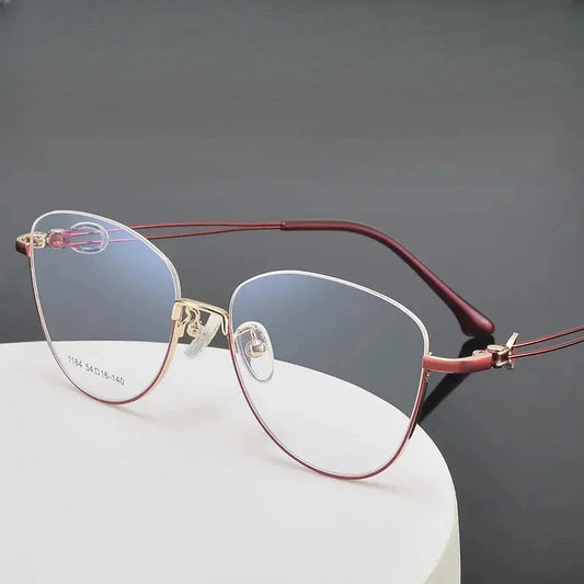 Women's Square Semi-Rimless Alloy Prescription Glasses 661184 — view 1 | Rx Spectacle