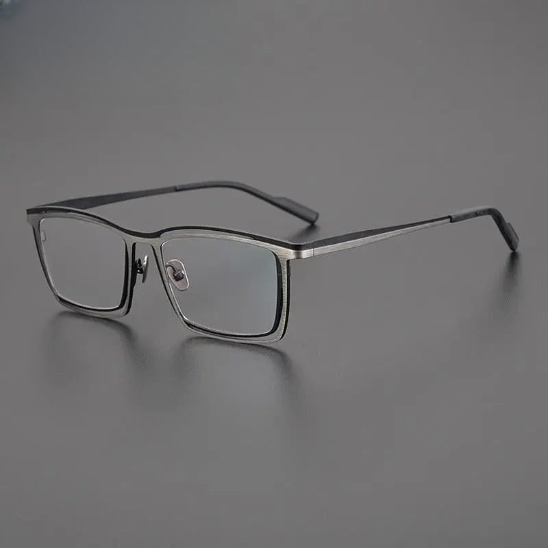 Unisex Square Full Rim Titanium Prescription Glasses Gxyj1021 — view 4 | Rx Spectacle