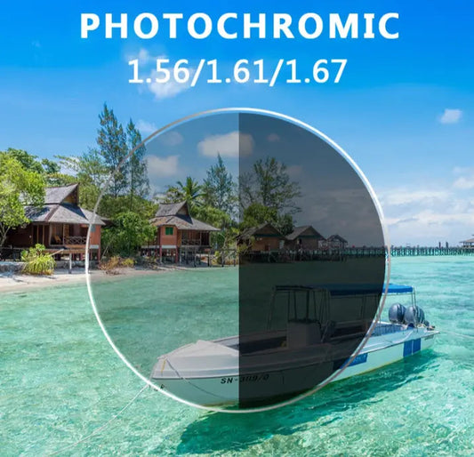 Aspheric Progressive Photochromic Anti Blue Light Lenses Brown Gray — view 1 | Rx Spectacle