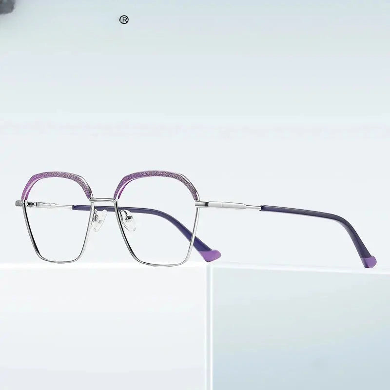 Women's Polygon Full Rim Alloy Reading Glasses 3017 — view 2 | Rx Spectacle