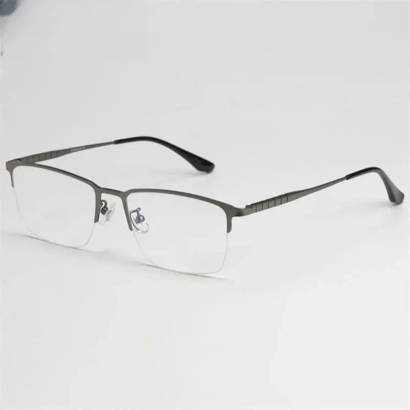 Men's Polygon Semi-Rimless Titanium Prescription Glasses 965003 — view 4 | Rx Spectacle