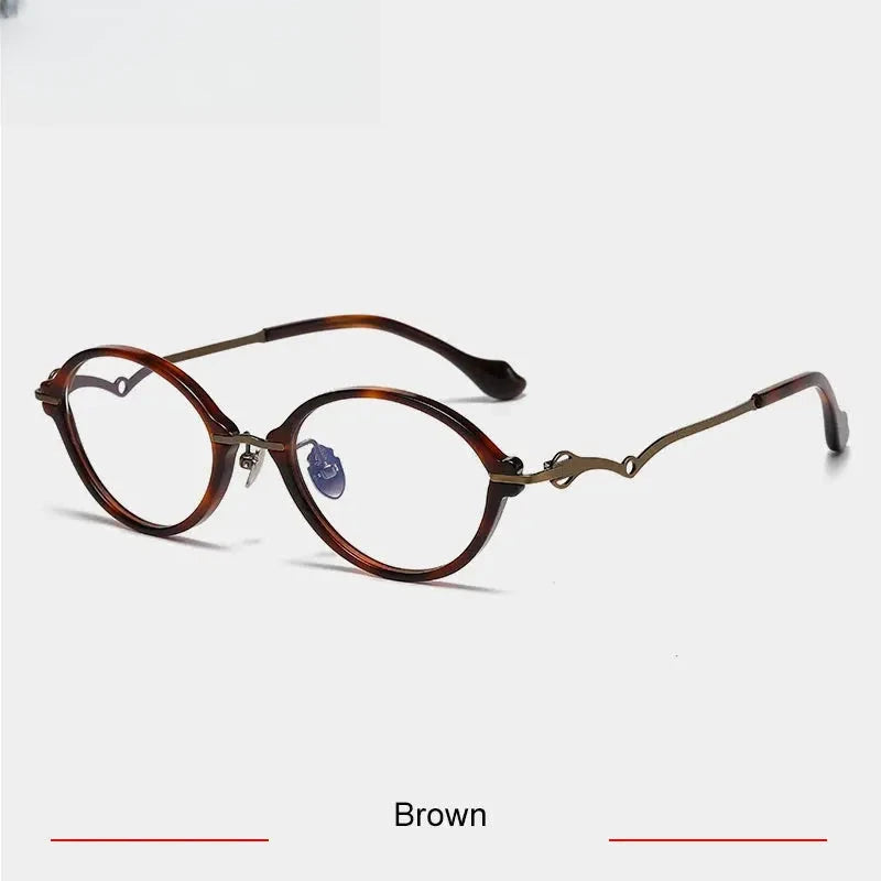 Women's Oval Full Rim Titanium Prescription Glasses 56075 — view 3 | Rx Spectacle