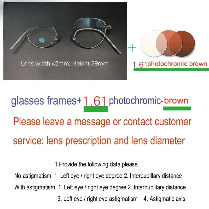 Unisex Round Full Rim Stainless Steel Screwless Prescription Glasses 15039 — view 6 | Rx Spectacle
