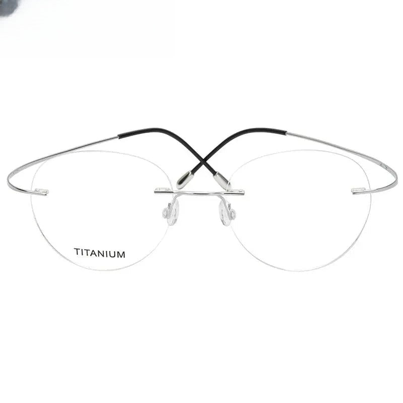 Unisex Round Rimless Titanium Prescription Glasses Kr16017 — view 1 | Rx Spectacle