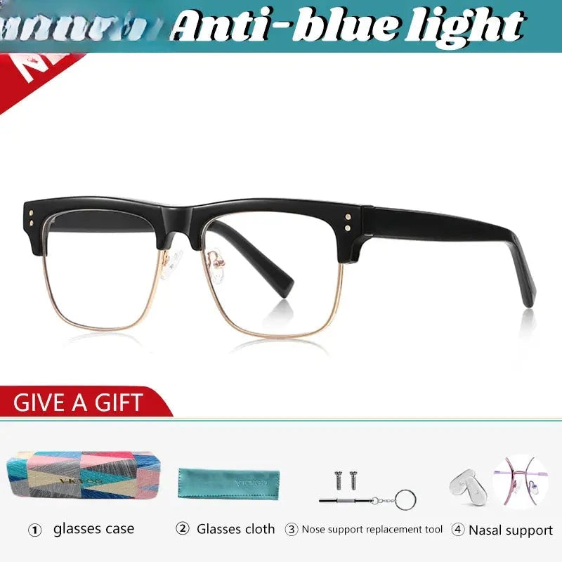 Men's Square Full Rim Titanium Reading Glasses 82203 — view 8 | Rx Spectacle