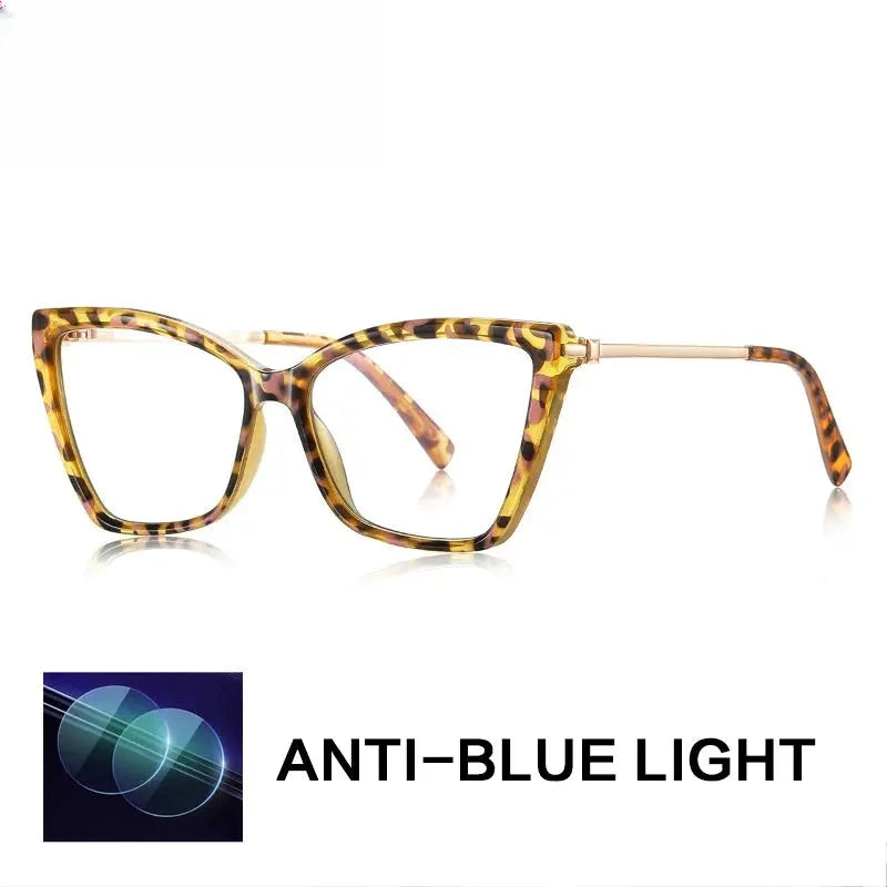 Women's Cat Eye Full Rim Titanium Reading Glasses Gx2234 — view 8 | Rx Spectacle